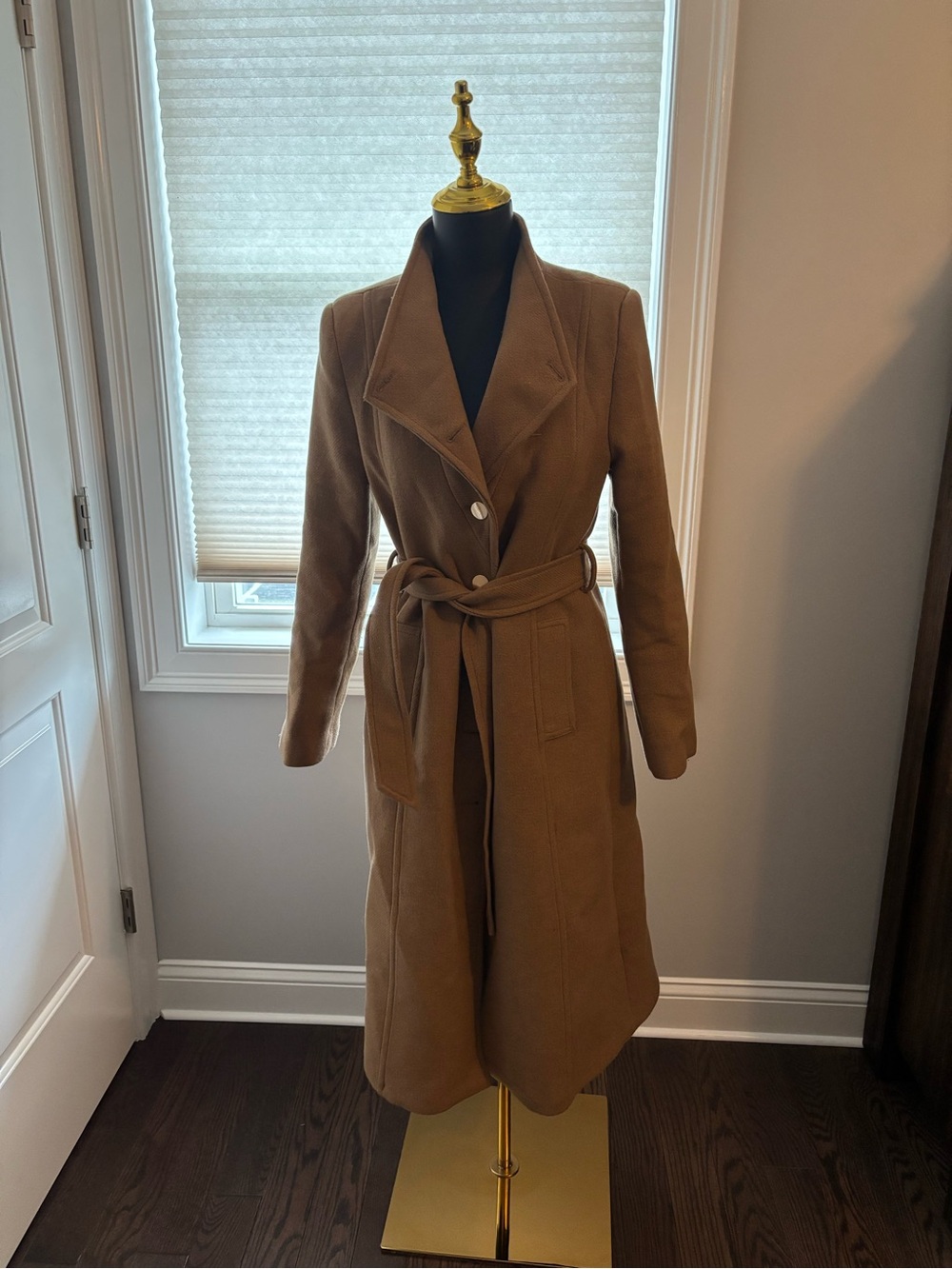 Karen Millen Tailored Belted Trench Coat in Camel Brown